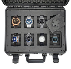 MC-CASES® Custodia per orologi Custodia da trasporto per un massimo di 8 orologi - Impermeabile - Bloccabile - Estremamente protetto